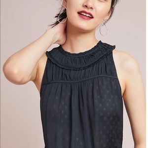 Black Maeve Clovis pleated halter top 00P